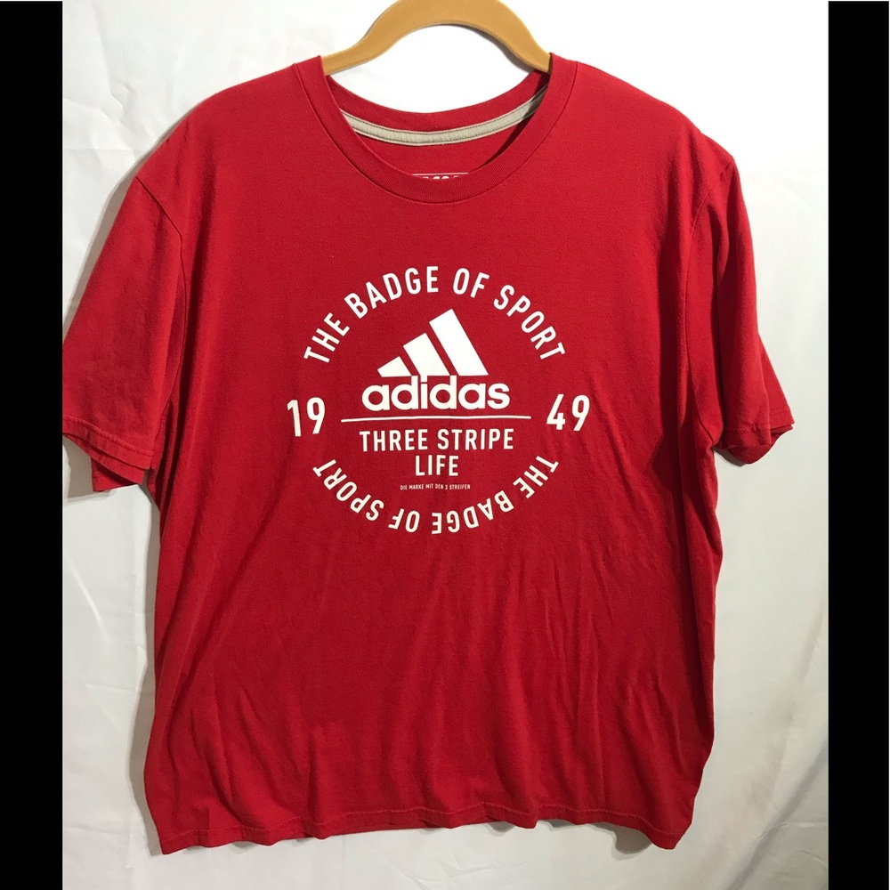 Adidas red tee xl
